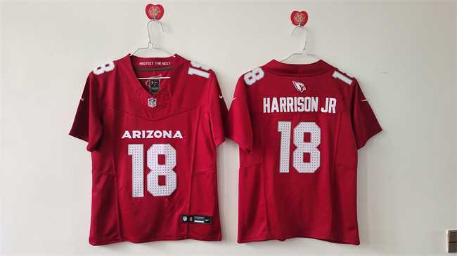 Womens Arizona Cardinals #18 Marvin Harrison Jr Red 2024 F.U.S.E Stitched Jersey